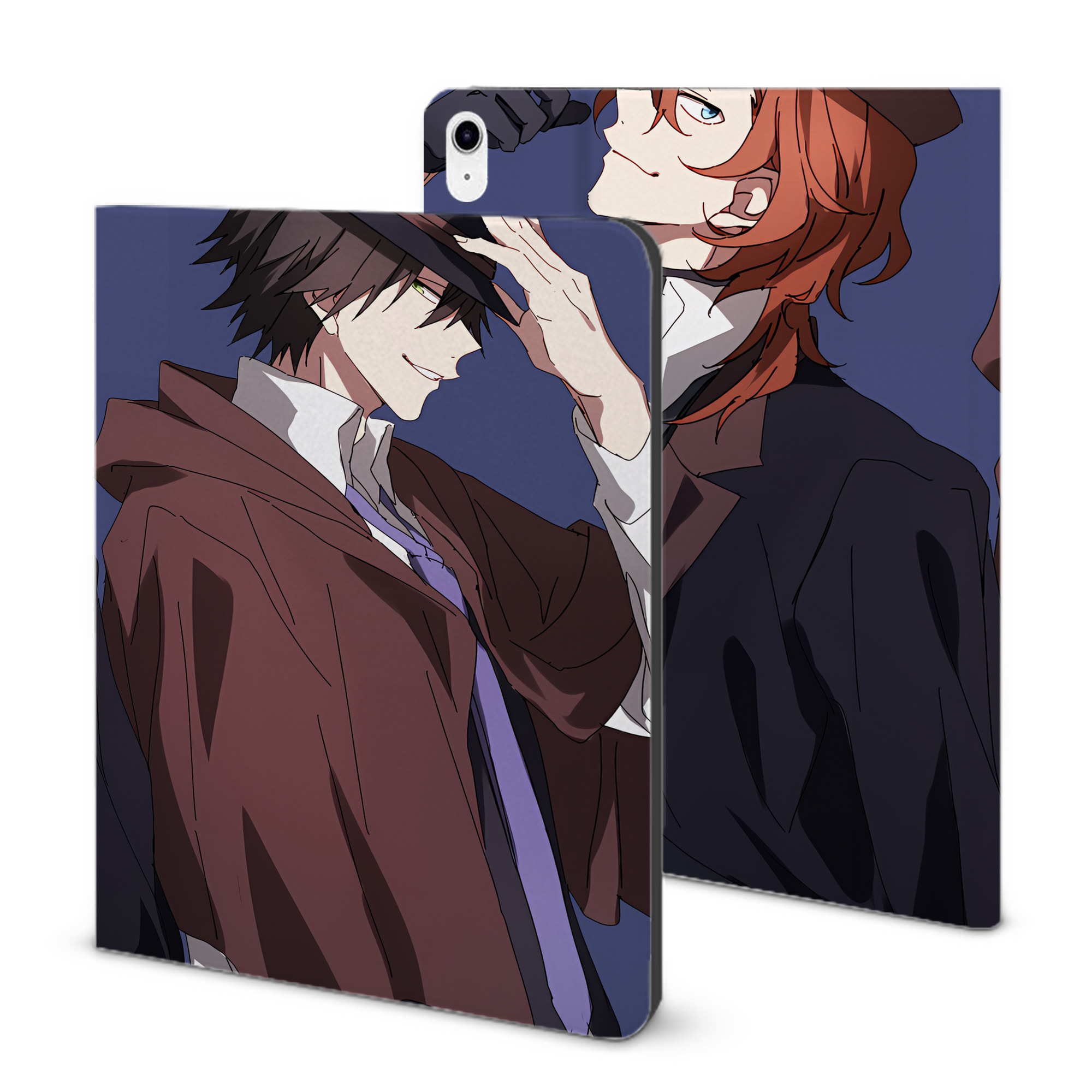 （画像用） 文豪ストレイドッグス Bungo Stray Dogs IPad ケース ブック型 PUレザー TPU 耐衝撃 軽量 薄型 ペン収納なし 全面保護 IPad 各モデル対応
